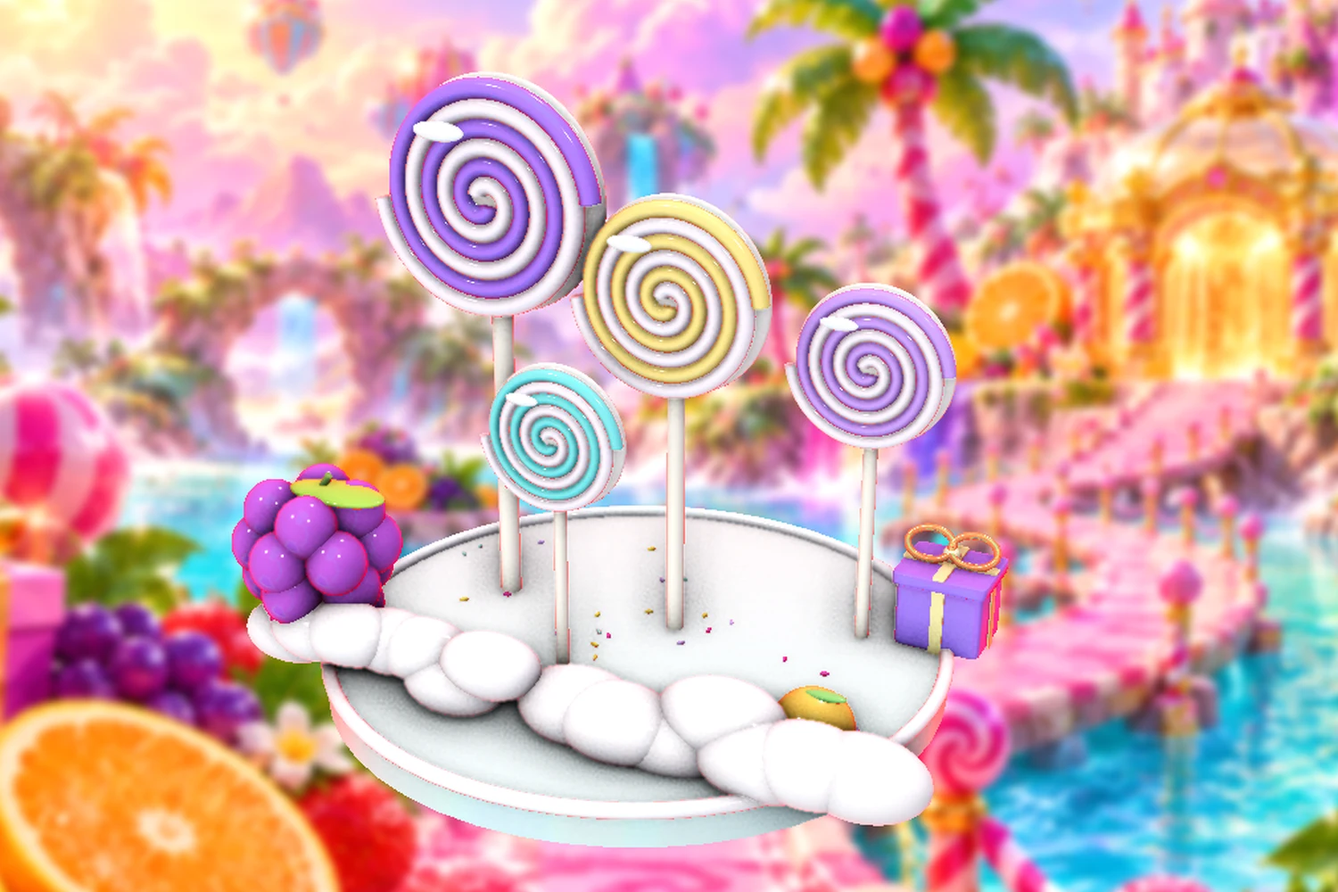 A candy world with a rhythm to watch before you answer.